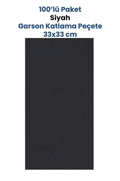 Balkan Black Double Layer Waiter Fold Napkin 100 Pieces 33X33Cm