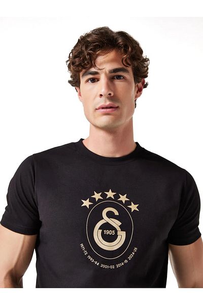 Galatasaray Licensed 5 Star Black Championship T-Shirt