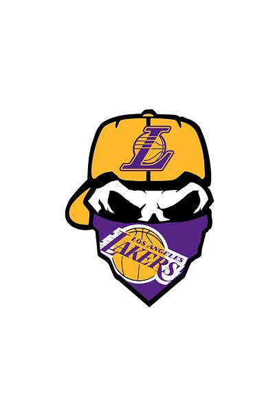 INOVATIX Set of 8 pieces, Sticker Los Angeles Lakers logo face, INOVATIX®. 6 cm