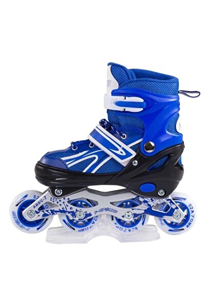 kutuTR Adjustable 2+2 Lighted Metal Practice Skates with Bag Brake Skates