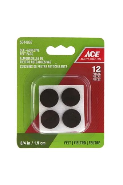ACE Round Self-Adhesive Protective Felt Pads (1.905 cm, Brown)