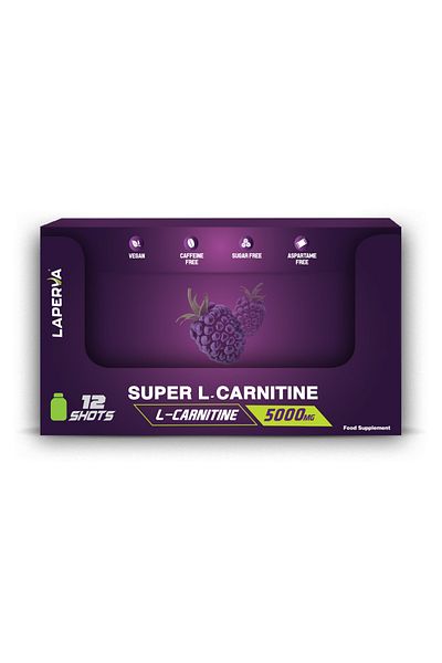 Laperva Super L-Carnitine 5000 mg, Blueberry Shot (12 x 60 ml), Improves Athletic Performance