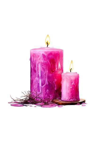 INOVATIX Set of 8, Pink Candy Candle Sticker, INOVATIX®. 6 cm