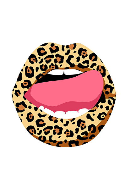 INOVATIX Σετ 8 τεμαχίων, Αυτοκόλλητο Λεοπάρ Χείλη Γλώσσα, INOVATIX®. 6 εκ.