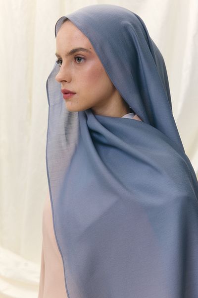 FENZA SCARF Paris Silk Jeans Blue Color Cotton Shawl