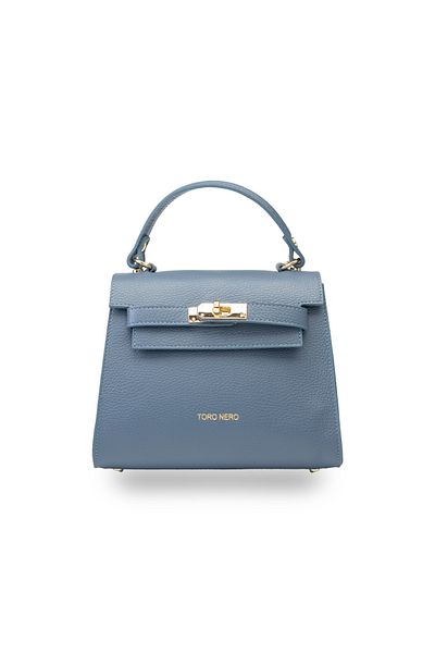 Toro Nero Women's blue genuine leather bag Roxana