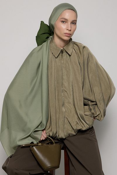 FENZA SCARF Paris Silk Mint Green Color Cotton Shawl