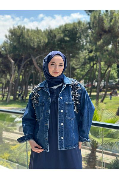 Ranasubaşı Embroidered Shoulder Denim Jacket
