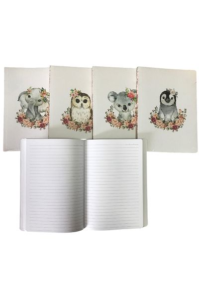 Adalinhome Atakids Lizy Animal Figured Striped School Notebook (21×15 Cm, 80 Sheets)