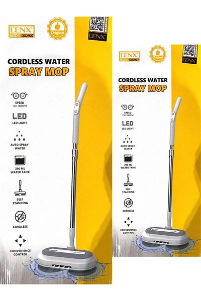Denx DENX DX2907 Cordless Electric Spray Mop with LED Light and 290ml Water Tank