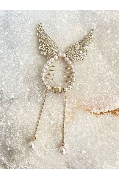 By Selen Suyolcu Zircon Stone Bun Buckle with Hanging