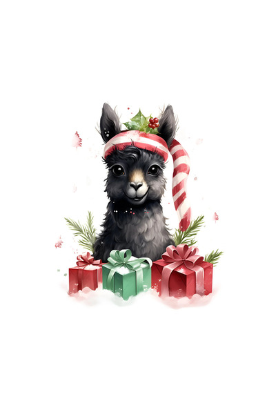 INOVATIX Set de 8 piese, autocolant Lama cu cadouri de Crăciun, INOVATIX®. 6 cm