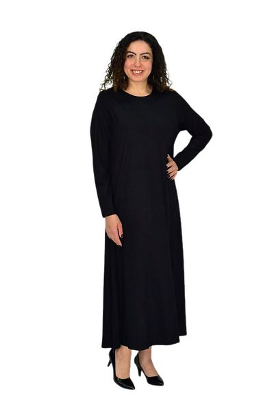 BAGLAN Women's Black Long Sleeve Lycra Viscose Dress Bgl-St04674