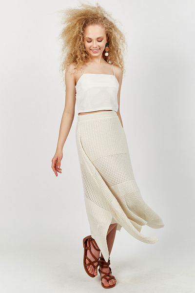 Hopoi Women's Lace Lined Midi Skirt