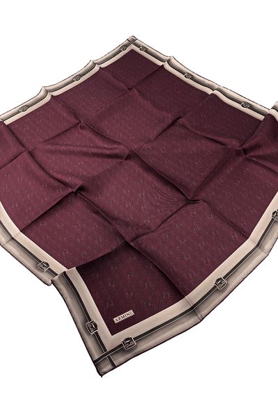 Armine Σειρά Nostalgia Silk Twill Φουλάρι 8015D Μοτίβο με λογότυπο Mink-Burgundy-67