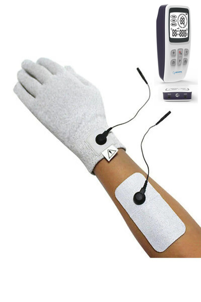 FİZYOPOL Biomeridyen,Tens Cihazı,1 Çift Gümüş İyonizerli Eldiven Elektrod,Stimilasyon Eldiveni