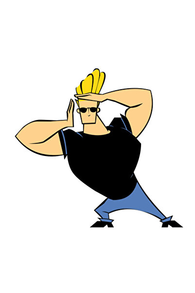 INOVATIX Set de 8 piese, autocolant Johny Bravo stop play, INOVATIX®. 6 cm