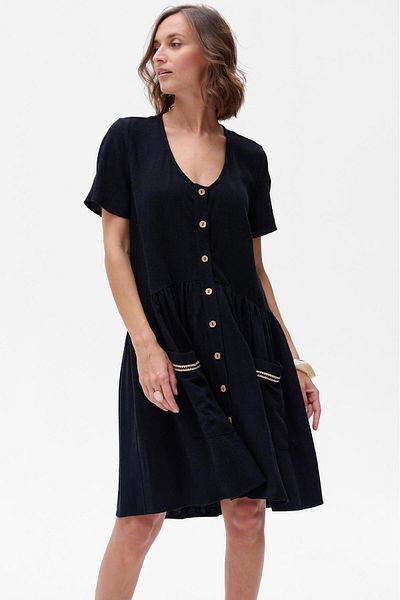 Blue Shadow Madi Black Dress
