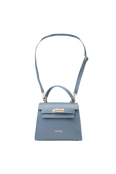 Toro Nero Women's blue genuine leather bag Roxana