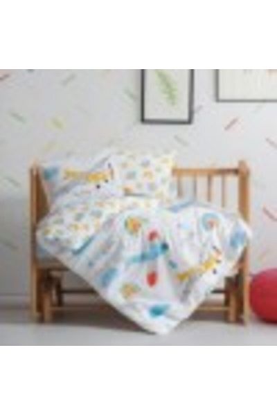 Cotton Box Set de lenjerie de pat pentru bebeluși 100% bumbac Ranforce, cutie de bumbac, albastru deschis