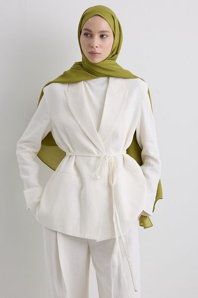 FENZA SCARF Paris Silk Lime Green Color Cotton Shawl