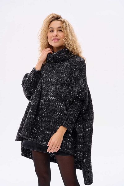 Blue Shadow Women's Tris Sweater Black Melange