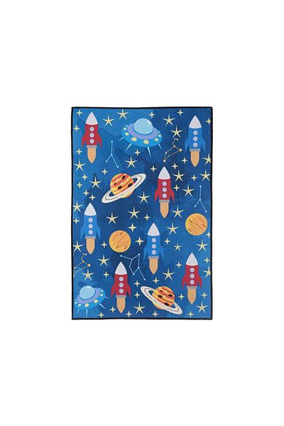 Home Home children's rug, Cosmos design, Anti-slip, Polyester/Cotton, 60x90cm, Multicolor