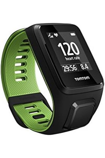tomtom Large Strap Runner 3 GPS Running Watch with Heart Rate Monitor - Black/Green