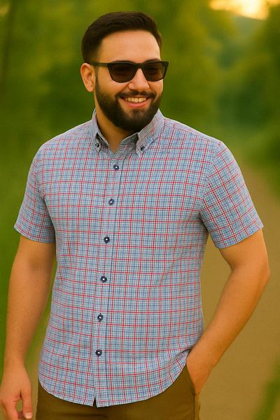 Kevser Fly Wear Plaid Pocket Dad Shirt