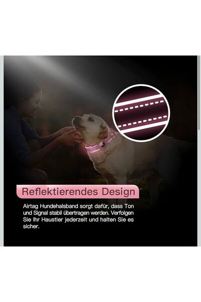 NAN Yüksek Kalite, Reflektörlü Airtag köpek tasması