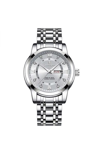 delis Men's watch Poedagar CS1803, stainless steel, silver, white dial