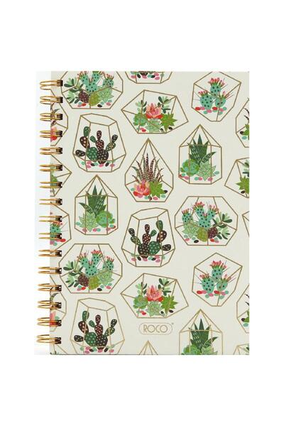 Roco دفتر ملاحظات كاكتوس A5 80 ورقة مسطرة مفردة (عربي) أبيض