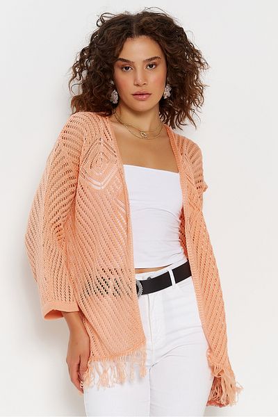Hopoi Women's Tasseled Openwork Knitwear Cardigan