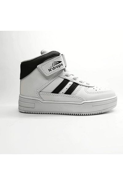 Ayakkabı Durağı Pantofi sport cu velcro alb negru pentru copii