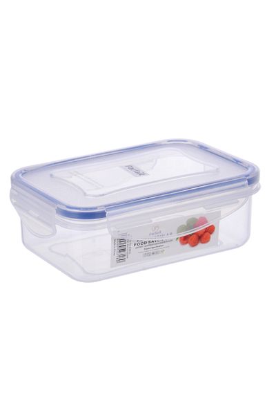 Parfait Rectangular Airtight Leak-Proof Food Container Clear and Blue 0.5 Liter