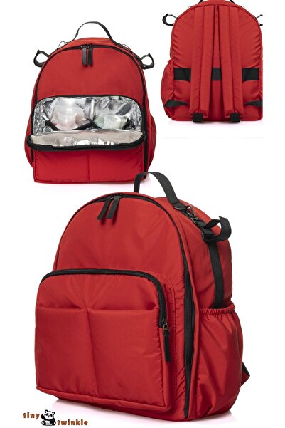 tiny twinkle حقيبة ظهر للعناية بالطفل مقاومة للبقع مع وسادة لتبديل الحفاضات و...