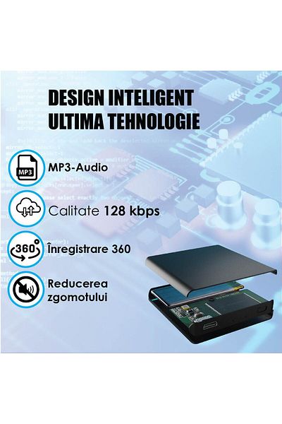 Minitechnics Voice Activated Voice Recorder, 24 Hour Battery Life – 8GB Internal Memory – 14 Storage