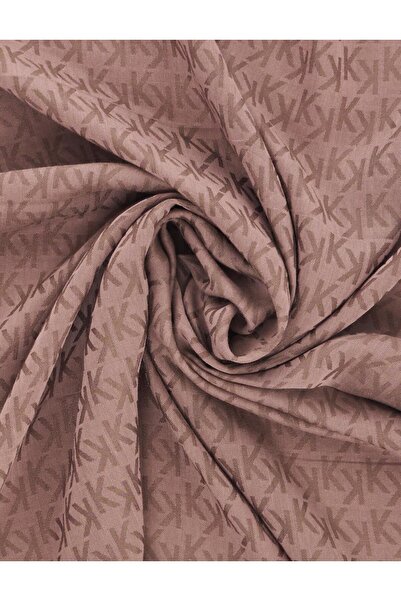 Kayra Μονόγραμμα με σχέδιο Lyocell Σάλι Καφέ