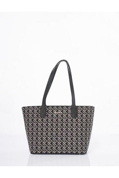 Kayra Geantă Shopper cu model monogramă neagră