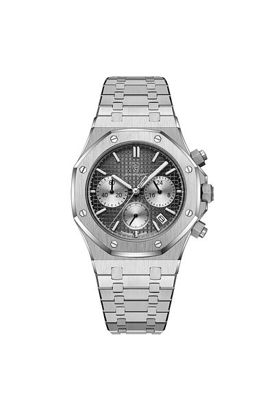 delis Men's watch Poedagar CS1838, stainless steel, silver, gray dial