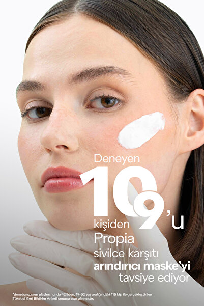 Propia Akne Siyah Nokta Karşıtı Gözenek Arındırıcı Beyaz Kil Yüz Maskesi 100ml Karma Yağlı Cilt