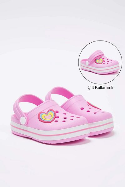 TRENDYOL SHOES Rózsaszín zárt elülső szívfigura lány gyerek Eva szandál papucs TAKSS25TE00053