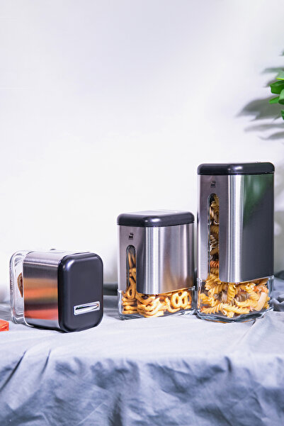 Karaca Shinex Inox 3 Parça Cam Saklama Kabı Seti
