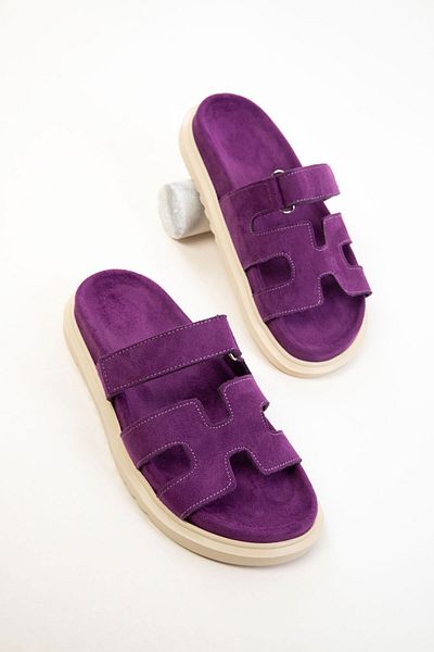 SOHO Γυναικείες Παντόφλες Purple Suede 20697