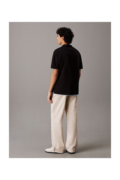Calvin Klein LNĚNO-BAVLNĚNÉ POLO S KUBÁNSKÝM LÍMECKEM