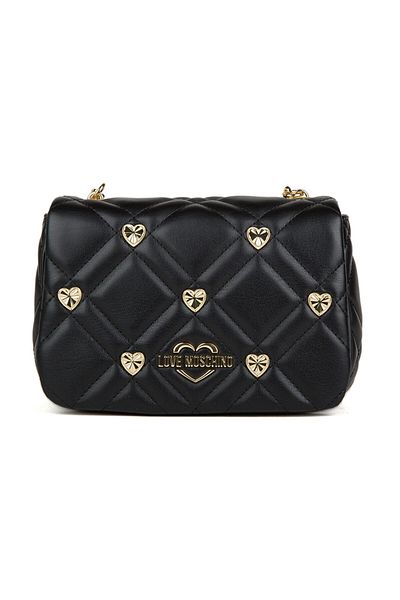 Love Moschino BORSA PU QUILTED GRS NERO + STUDS
