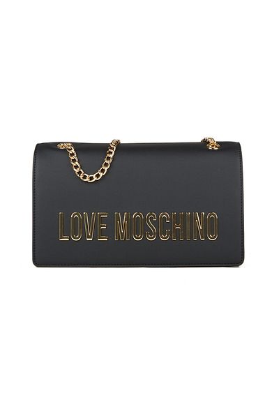 Love Moschino Dámská kožená taška přes rameno s logem a řetízkem JC4192PP1MKD0-000