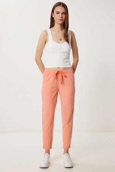Happiness İstanbul Women's Peach Pocket Gabardine Trousers Wf00113