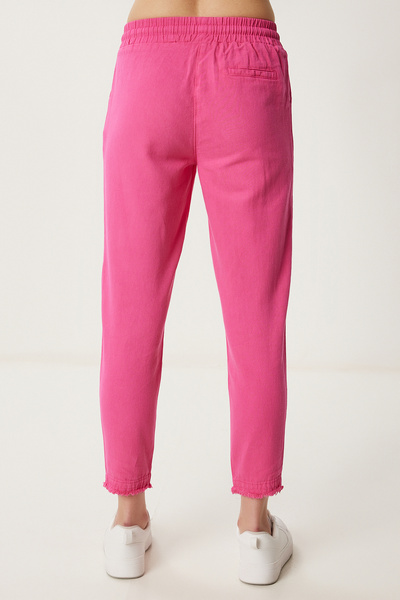 Happiness İstanbul Women's Dark Pink Pocket Gabardine Trousers Wf00113