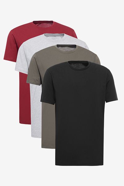 AC&Co / Altınyıldız Classics Slim Fit Crew Neck Πακέτο με 4 Basic T-Shirts